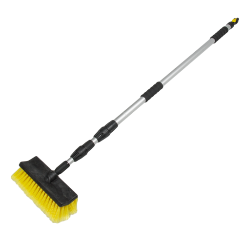 Teleskopowa szczotka do mycia z zaworem 25cm / 2-płaszczyznowa / karta Długość: 140-300cm