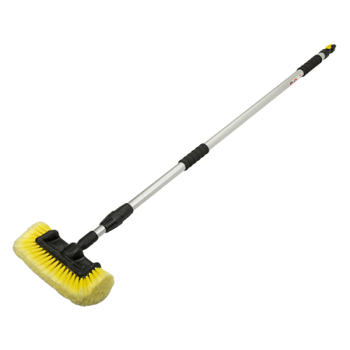 Teleskopowa szczotka do mycia z zaworem Długość: 130-250cm / 25cm / 4-płaszczyznowa / karta