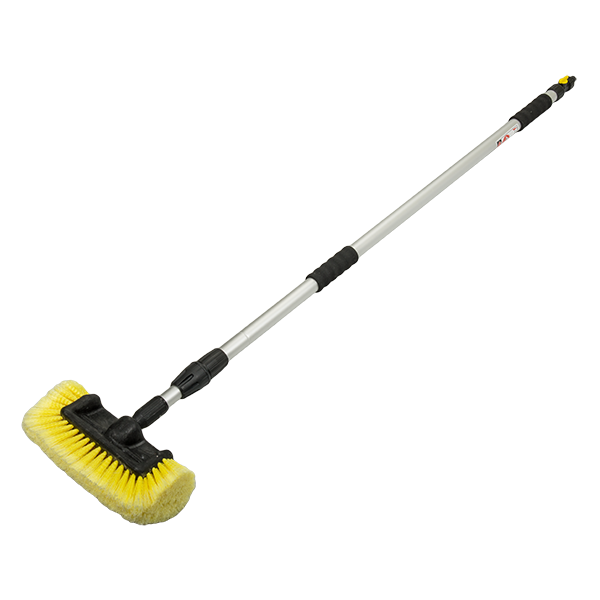 Teleskopowa szczotka do mycia z zaworem Długość: 130-250cm / 25cm / 4-płaszczyznowa / karta