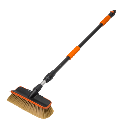 Teleskopowa szczotka do mycia SOFT ze ściągaczką i zaworem 10" / 2-płaszczyznowa / karta Długość: 110-180cm