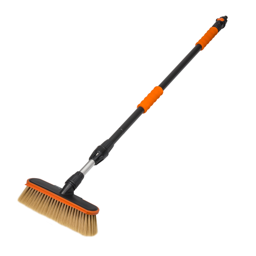 Teleskopowa szczotka do mycia SOFT ze ściągaczką i zaworem Długość: 110-180cm / 10" / 1-płaszczyznowa / karta