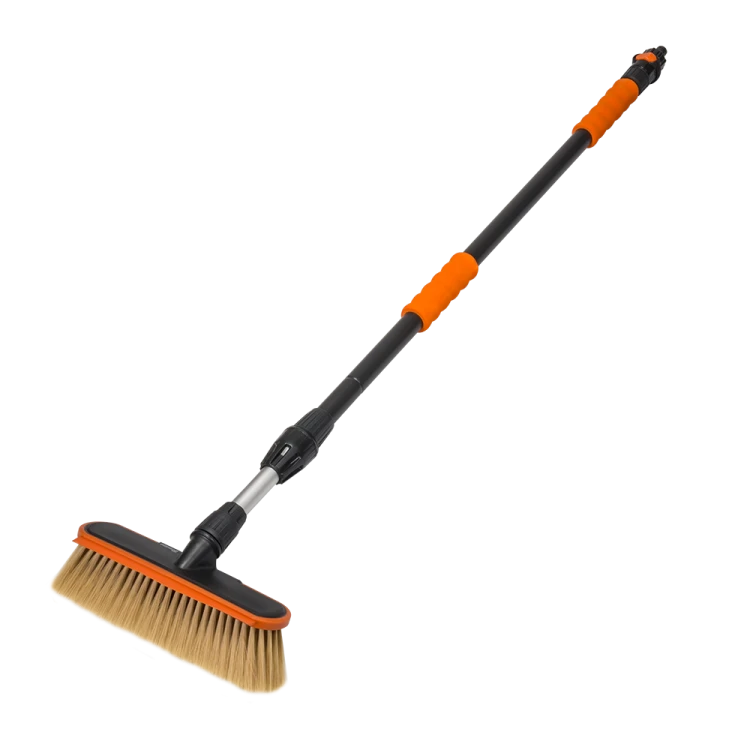 Teleskopowa szczotka do mycia SOFT ze ściągaczką i zaworem Długość: 110-180cm / 10" / 1-płaszczyznowa / karta