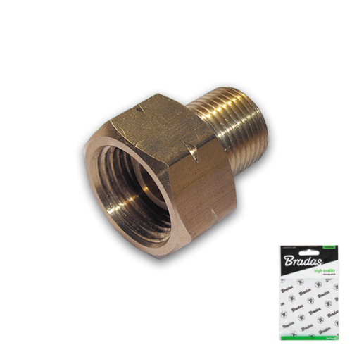 Redukcja dwuczęściowa GW 21,8mm L / GZ 3/8" L MOSIĄDZ - woreczek ekspozycyjny