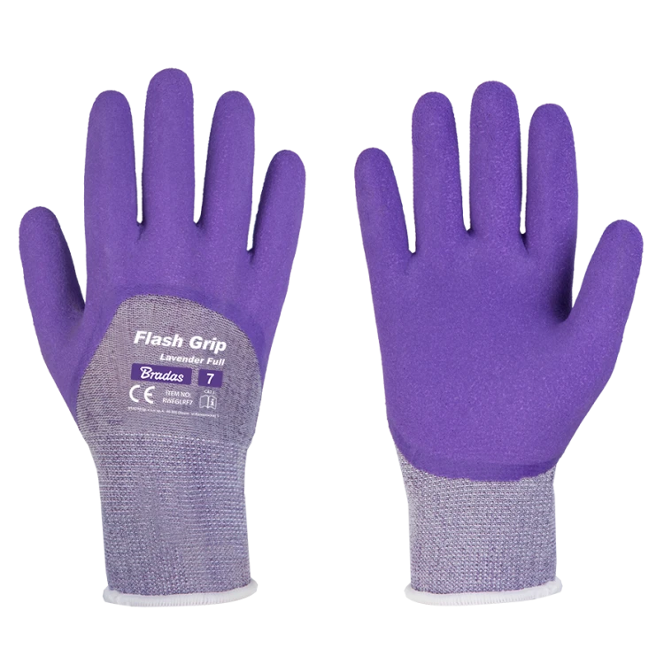Rękawice ochronne FLASH GRIP LAVENDER FULL lateks / karta rozmiar 6