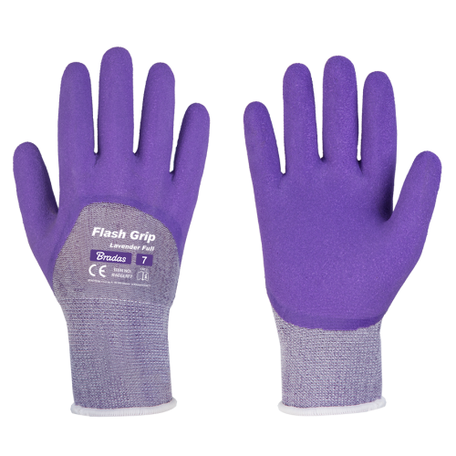 Rękawice ochronne FLASH GRIP LAVENDER FULL lateks / karta rozmiar 8