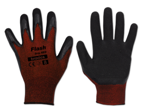 Rękawice ochronne FLASH GRIP RED lateks / karta rozmiar 7