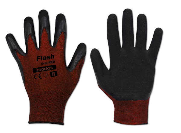 Rękawice ochronne FLASH GRIP RED lateks / karta rozmiar 7