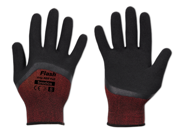 Rękawice ochronne FLASH GRIP RED FULL lateks / karta rozmiar 11