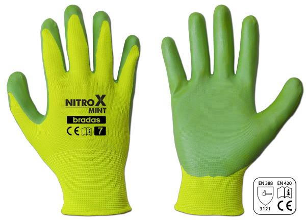 Rękawice ochronne NITROX MINT nitryl / karta rozmiar 8