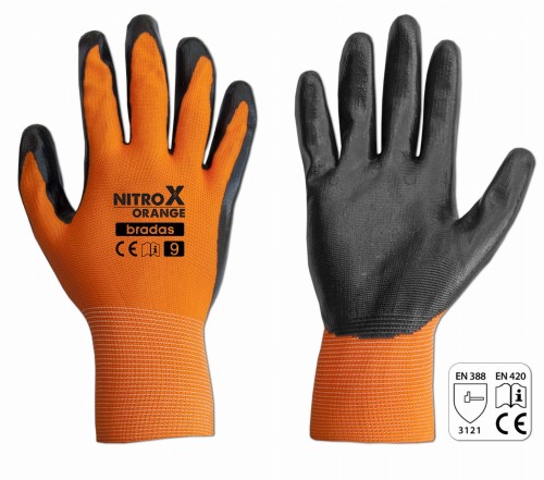 Rękawice ochronne NITROX ORANGE nitryl / karta rozmiar 11
