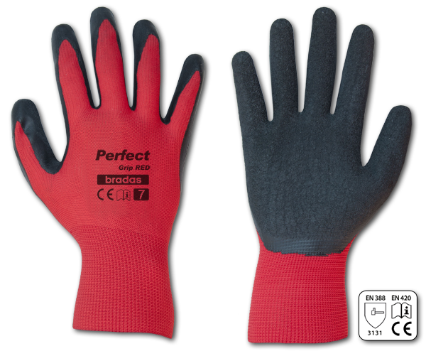 Rękawice ochronne PERFECT GRIP RED lateks / karta rozmiar 9