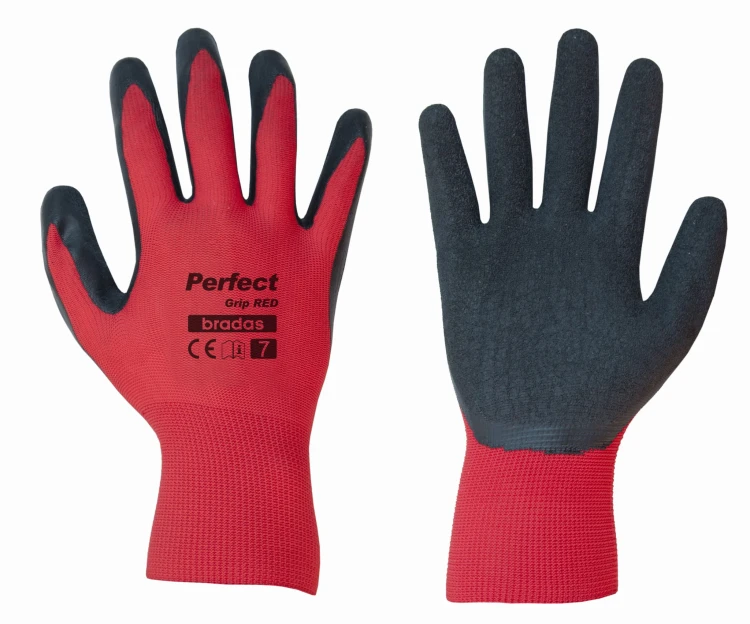 Rękawice ochronne PERFECT GRIP RED lateks / luz bez wszywki rozmiar 9