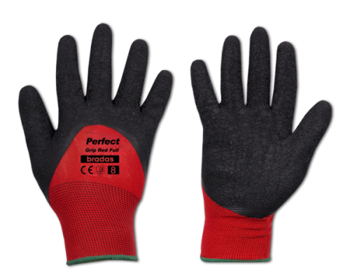 Rękawice ochronne PERFECT GRIP RED FULL lateks / karta rozmiar 9