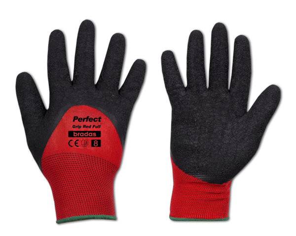 Rękawice ochronne PERFECT GRIP RED FULL lateks / karta rozmiar 9