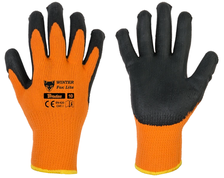 Rękawice ochronne WINTER FOX LITE lateks / karta rozmiar 11