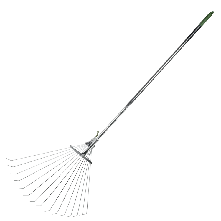 Grabie wachlarzowe metalowe, regulowane z trzonkiem metalowym
