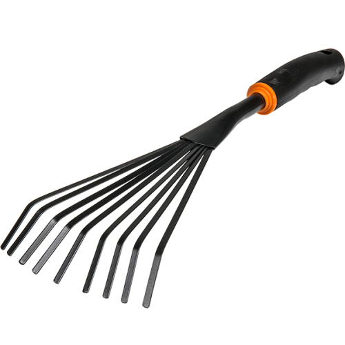 Grabki ręczne wachlarzowe 9 zębów / 14 cm / stal / przywieszka